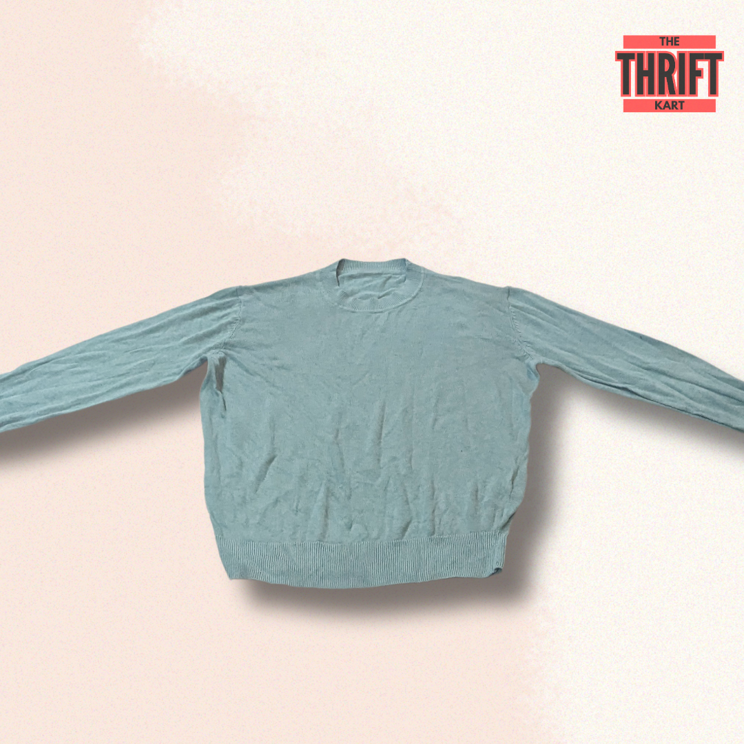 The Thrift kart Turqoise Sweater | Made in India