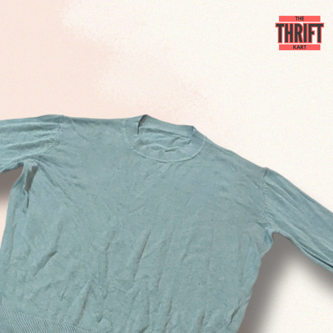 The Thrift kart Turqoise Sweater | Made in India