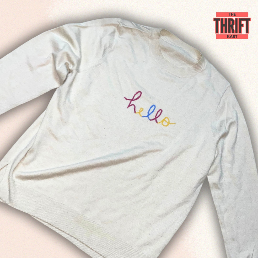 The Thrift Kart Hello Subtle Sweatshirt | Made in China
