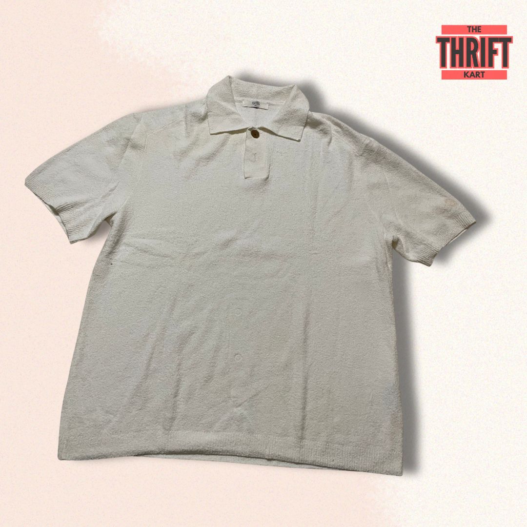 TOPTEN Solod White Polo Tee | Made In South Korea