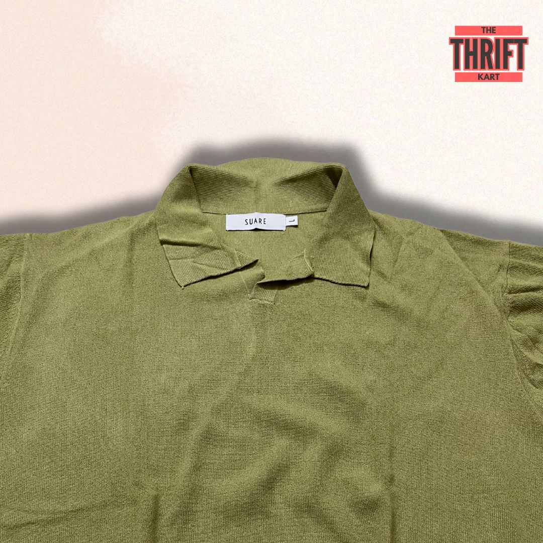 Suare Solid Knit Polo Tee | Made In US