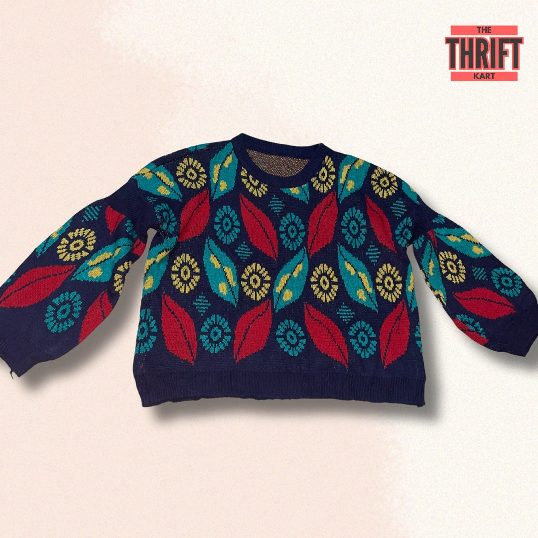 The Thrift Kart Floral Vibe Sweater | Made in UK