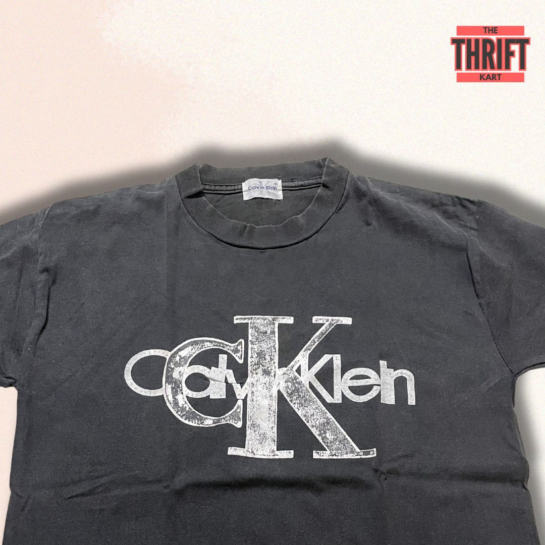 Calvin Klein Vintage Basic Black Tee | Made In China