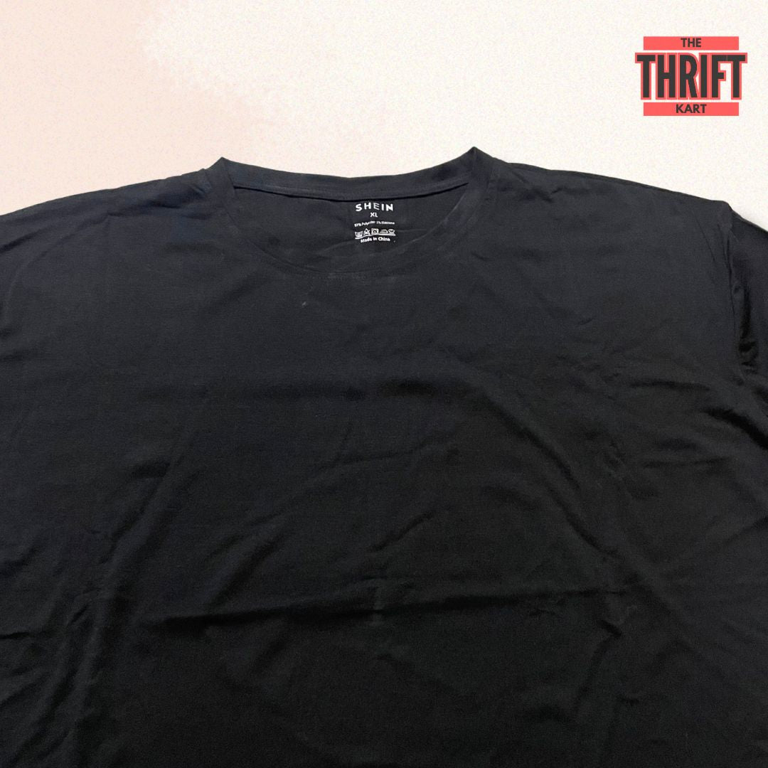 Shein All Black Oversized Tee | Made In China