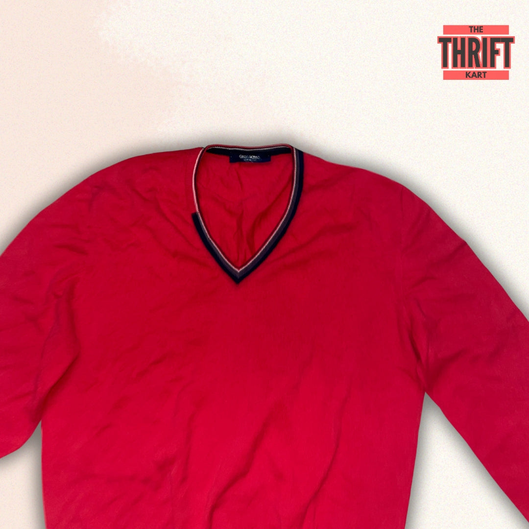 Gran Sasso Vintage Red Sweatshirt | Made in Italy
