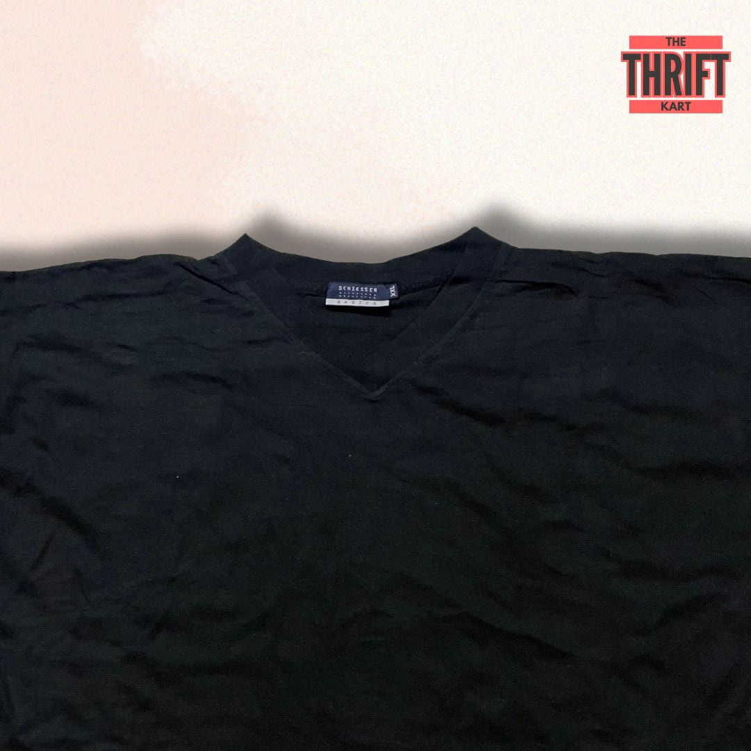 Schiesser Basics Solid Black Oversized Tee | Made In Germany
