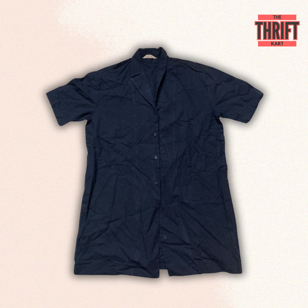 The Thrift Kart Dark Blue Half Sleeve Shirt | Made in India