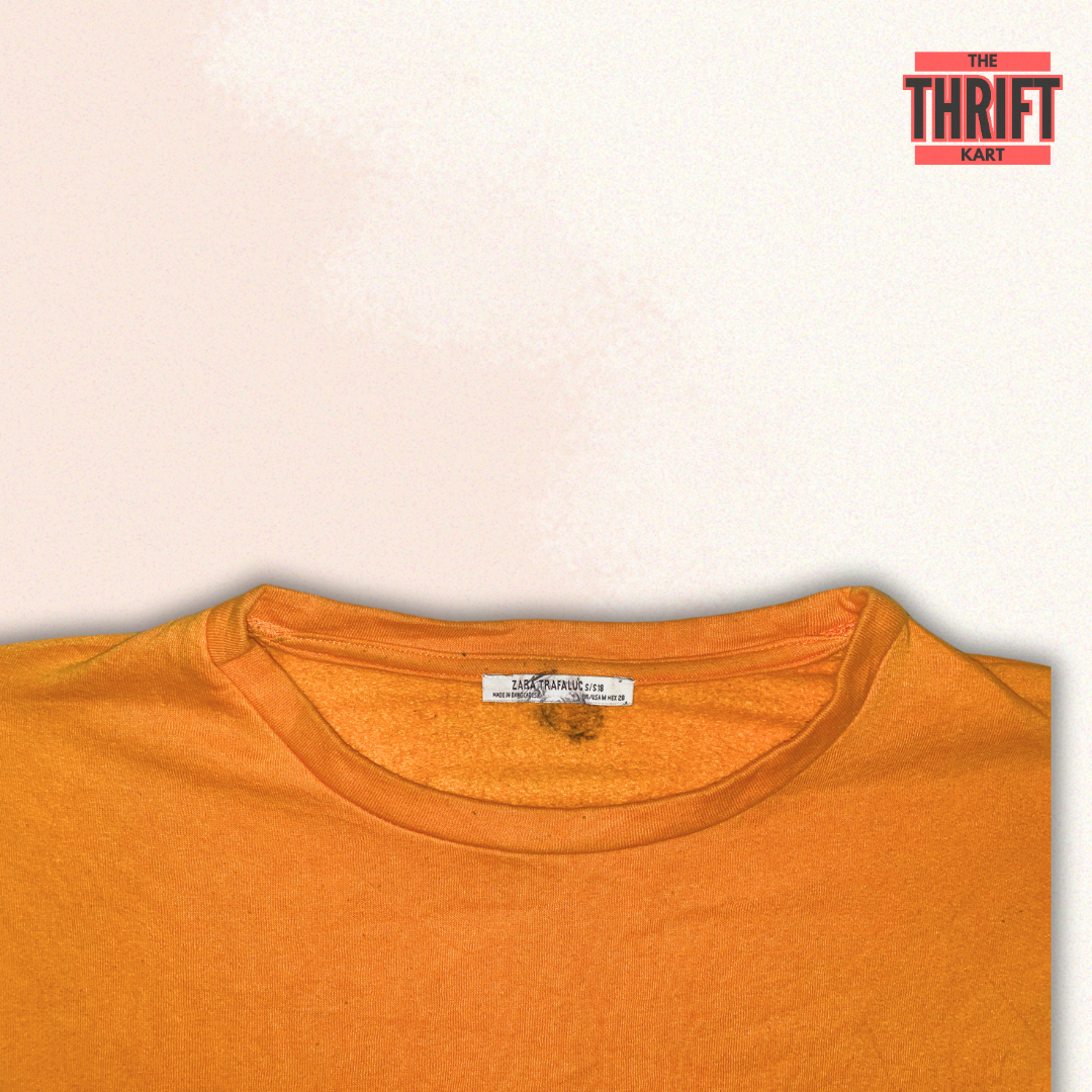 Zara Orange Rugged Sweatshirt l Made in Spain