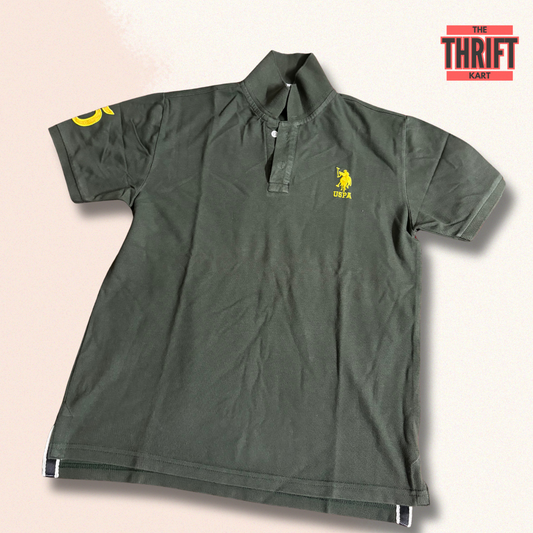 U.S. Polo Assn Olive Green Oversized Tee | Made in USA