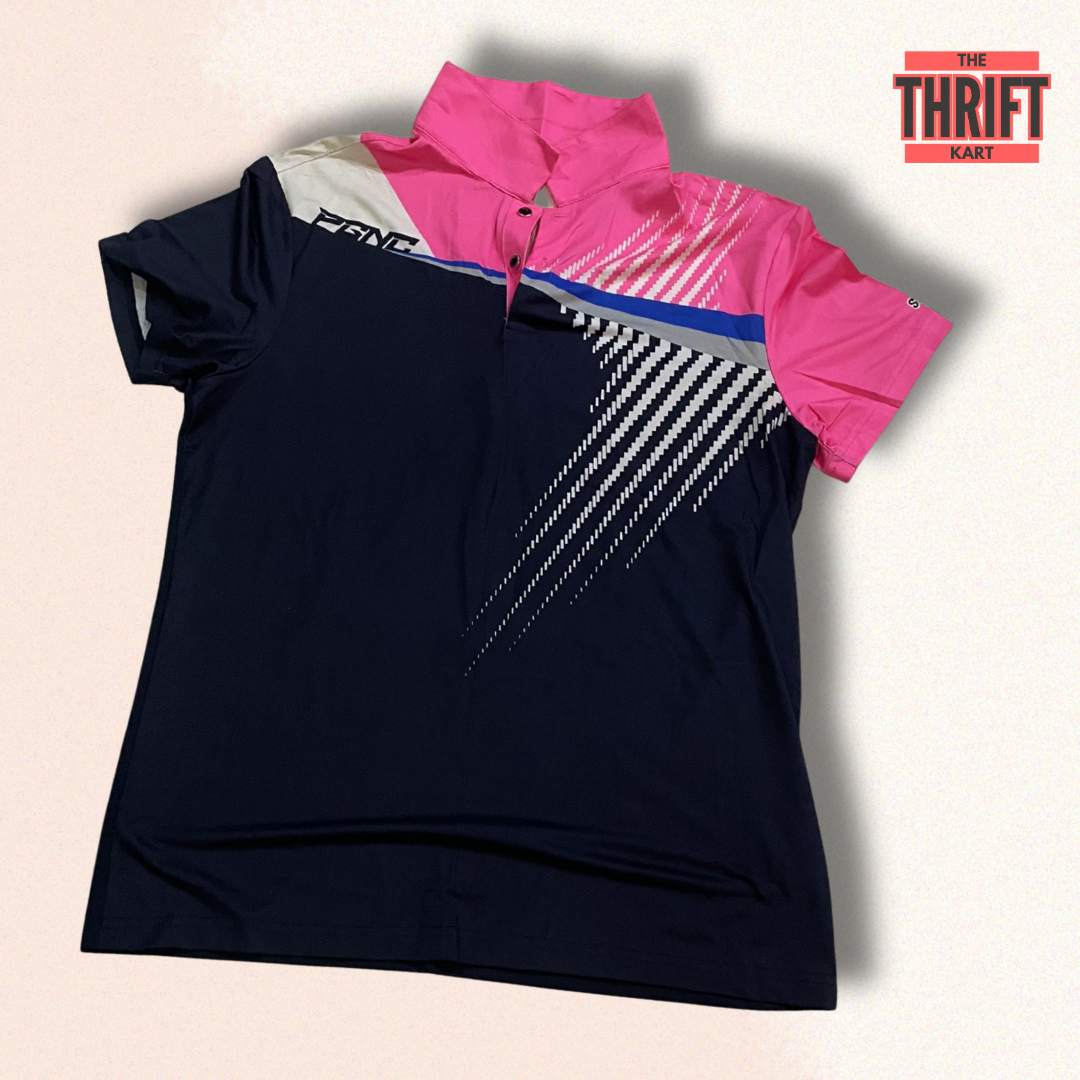 AGNC Polo T-Shirt Medium Vibrant Colorblock | Made in Korea