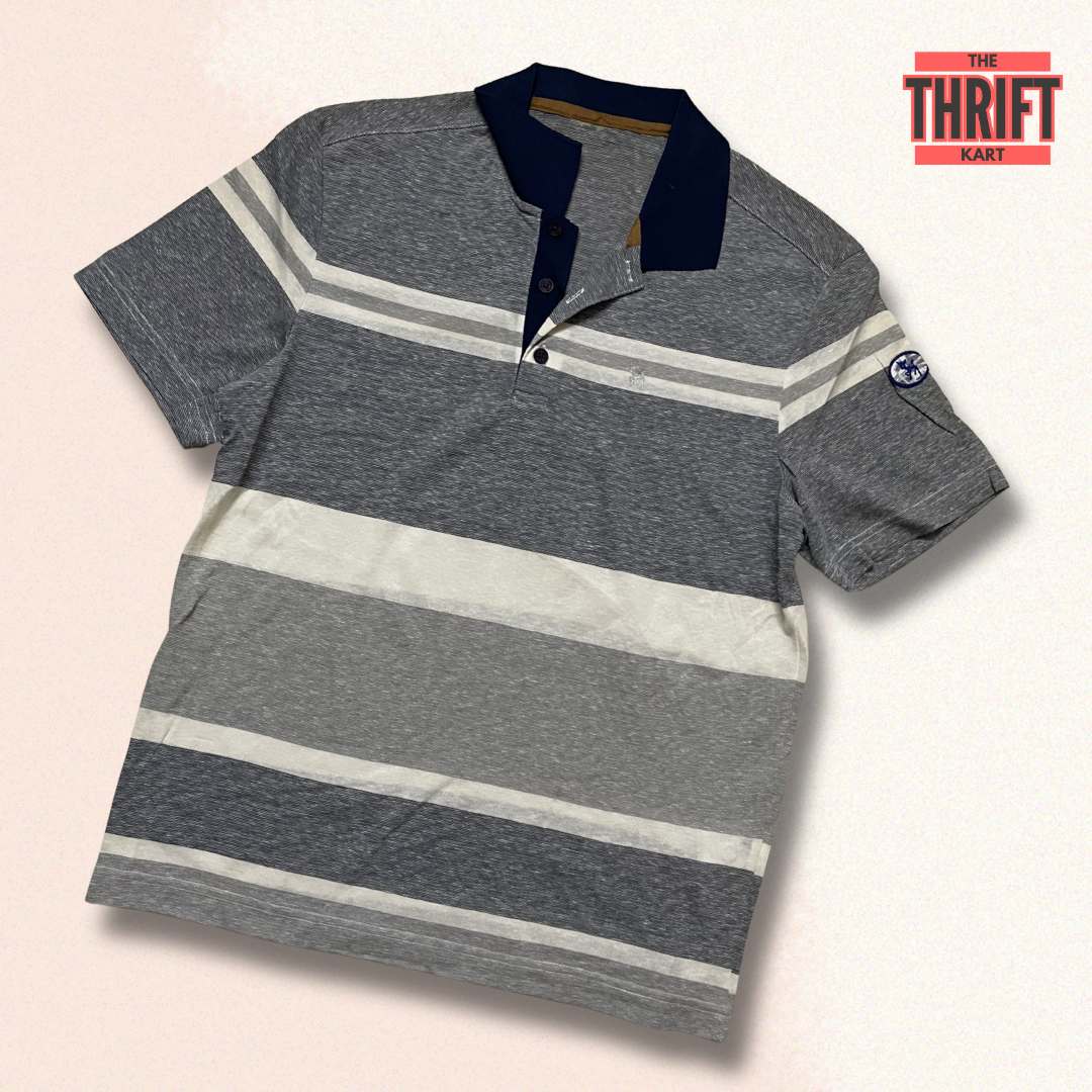 The Thrift Kart Stripped Dual Tone Polo | Made in India