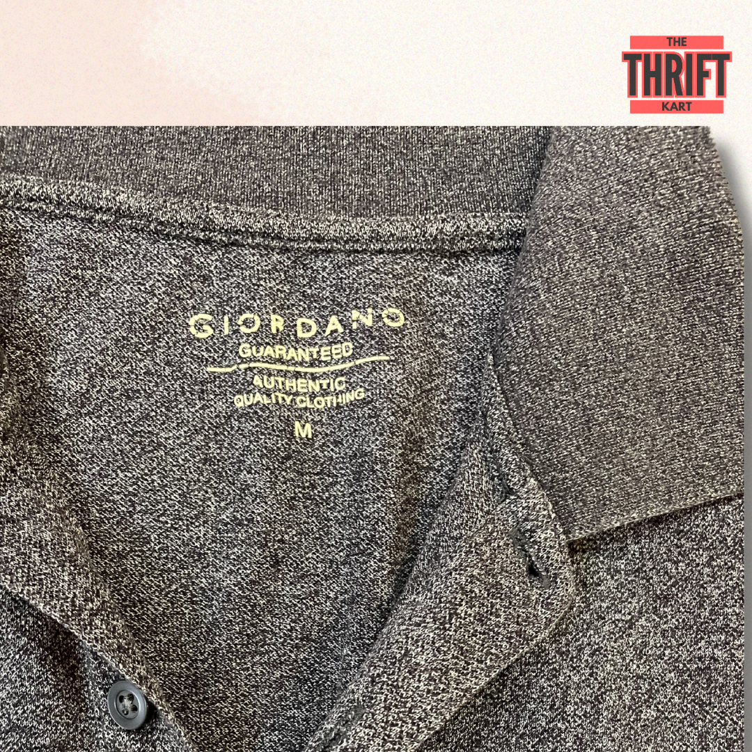 Giordano Grainy Grey Polo | Made in Hong Kong