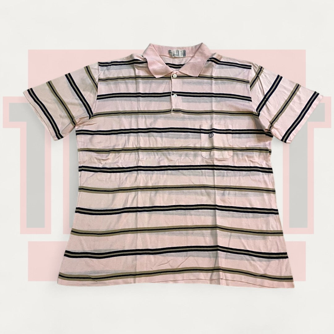 Dunhill Lighting Pink Striped Polo | Made in UK