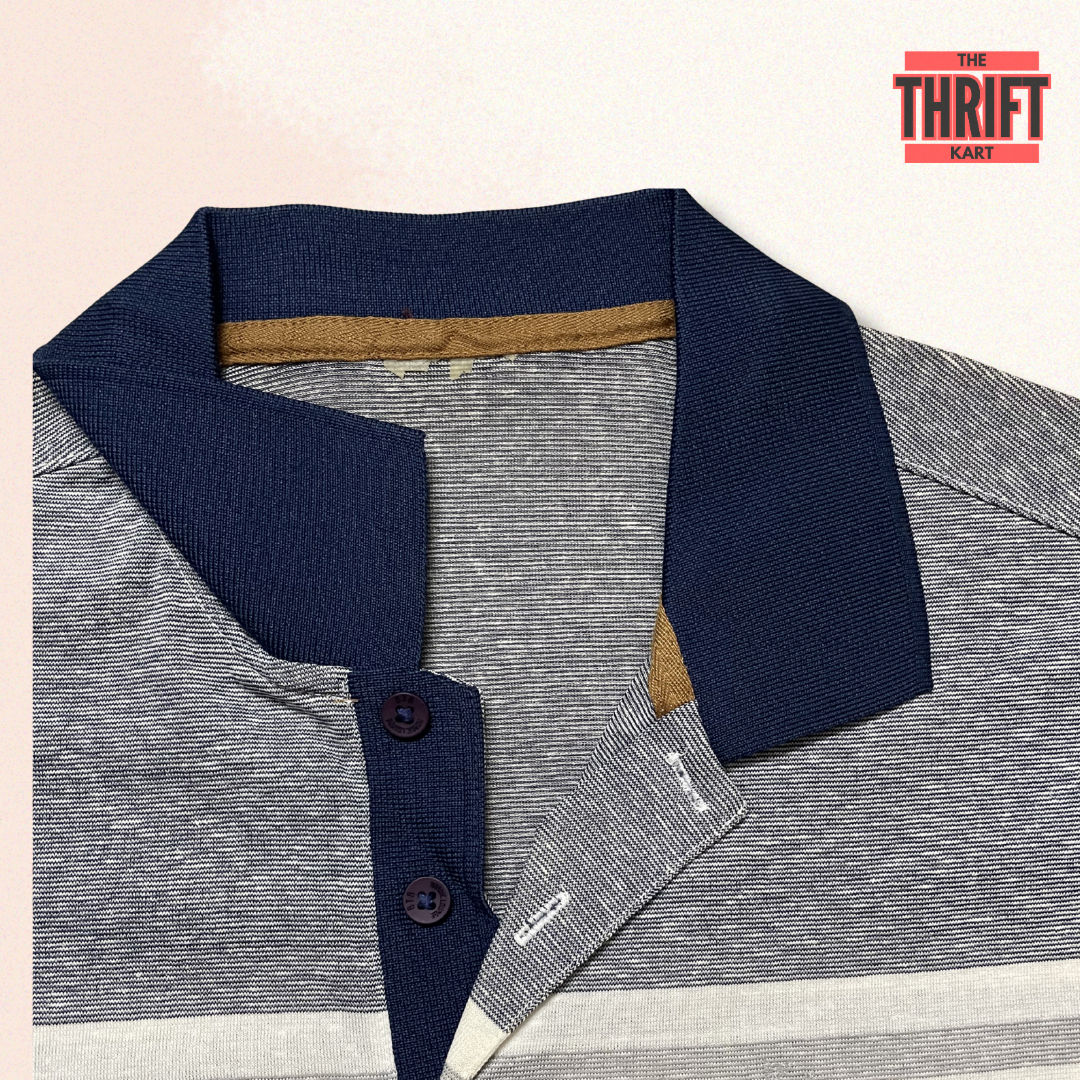 The Thrift Kart Stripped Dual Tone Polo | Made in India