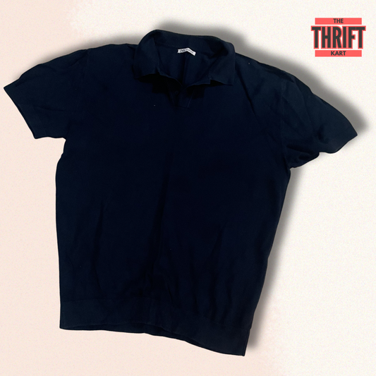Zara Knitted Solid Polo | Made in Bulgaria