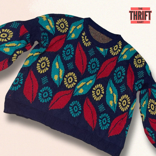 The Thrift Kart Floral Vibe Sweater | Made in UK