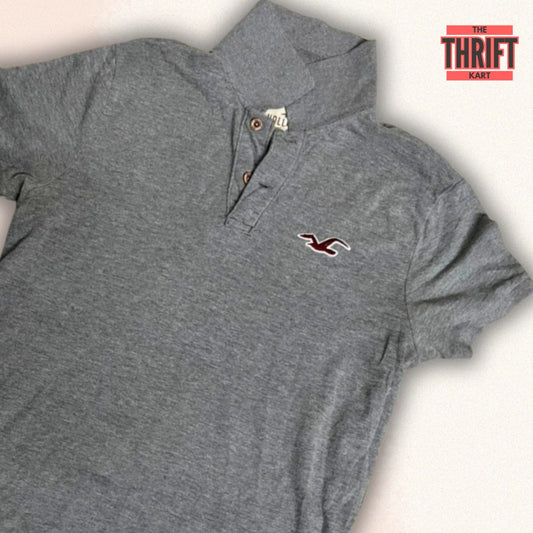 Hollister Eagle Grey Polo Shirt | Made in USA