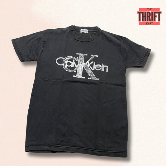 Calvin Klein Vintage Basic Black Tee | Made In China