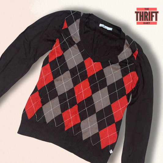 Tom Tailor Vintage Checkered Sweater | Made in UK