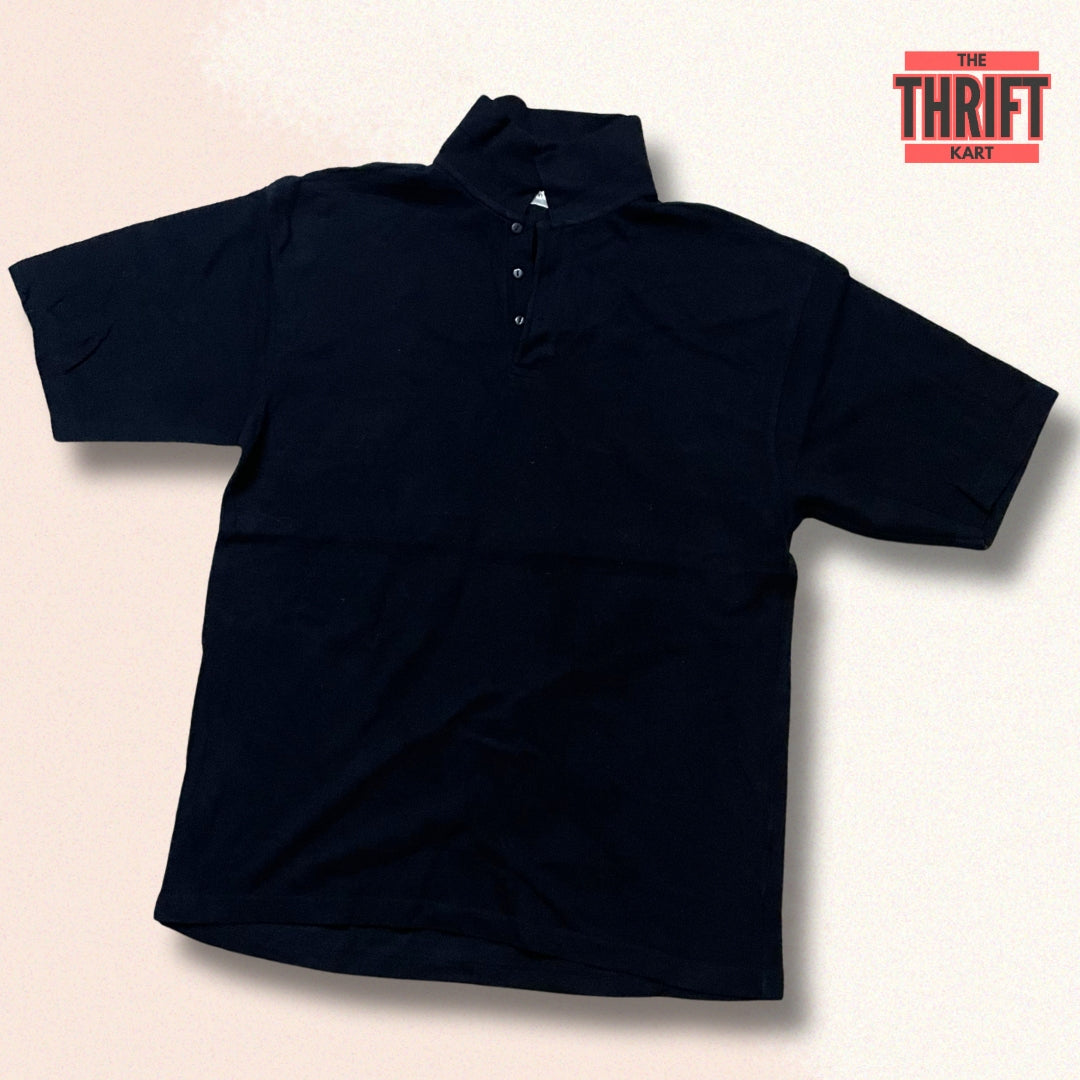 The Thrift Kart Oversized Black Polo | Made in China