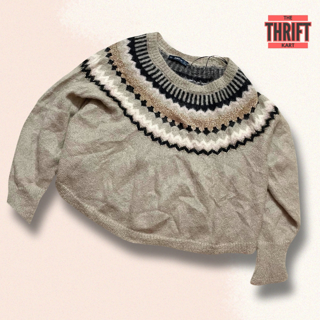 Zara Knit Fleece Fluff Top | Made in Italy
