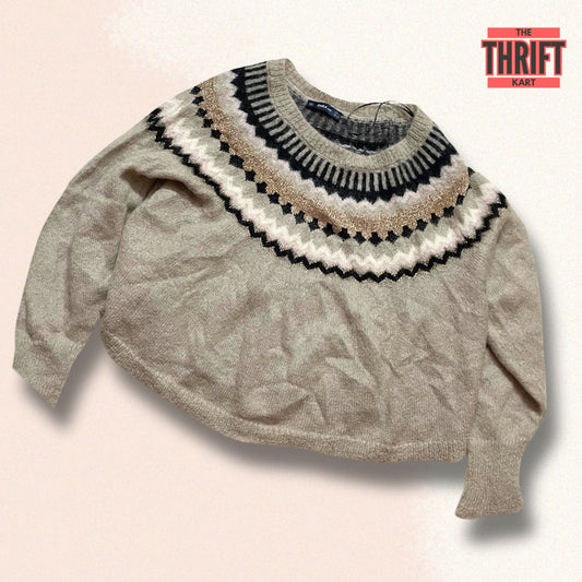 Zara Knit Fleece Fluff Top | Made in Italy