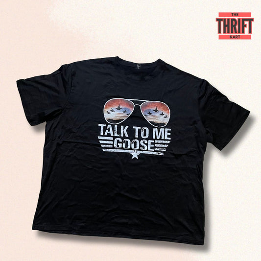 The Thrift Kart Black Graphic Oversized Tee | Made In China