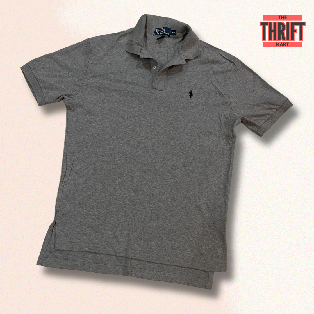 Polo Ralph Lauren Polo T-Shirt Medium Solid Grey | Made in USA