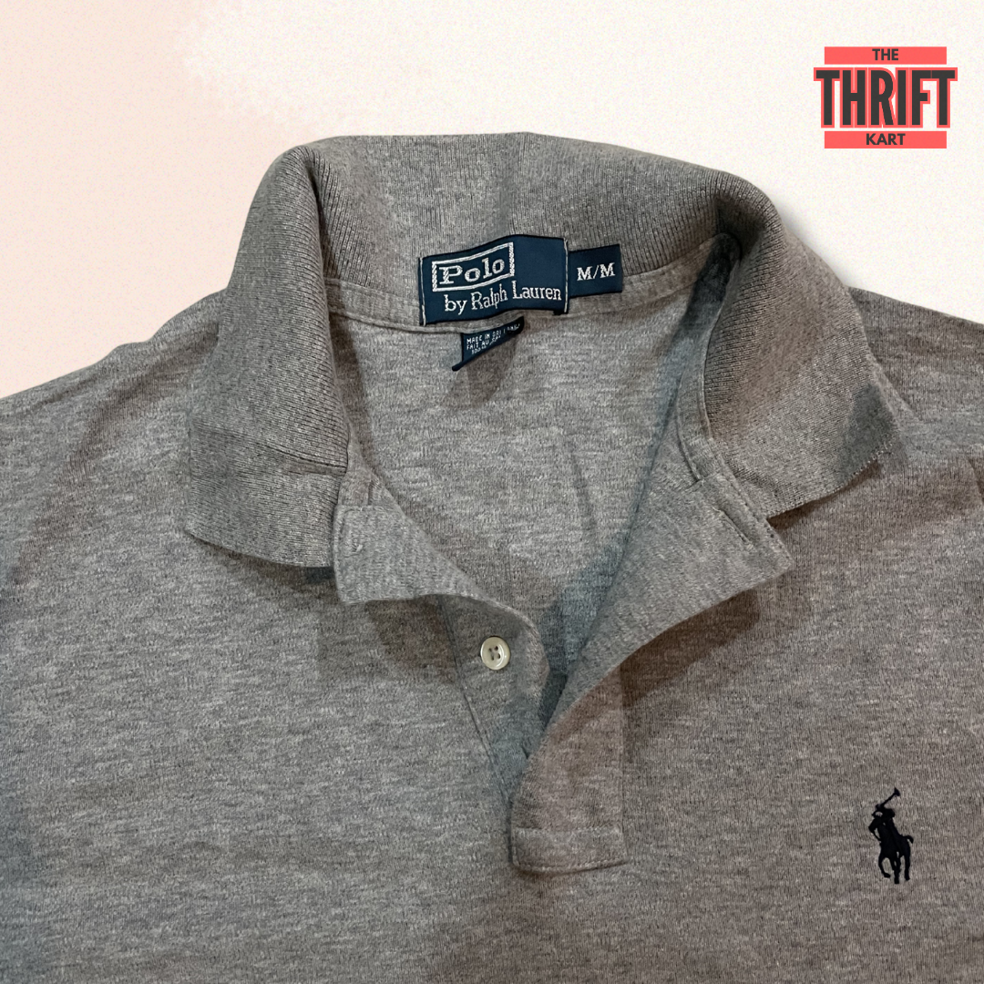 Polo Ralph Lauren Polo T-Shirt Medium Solid Grey | Made in USA