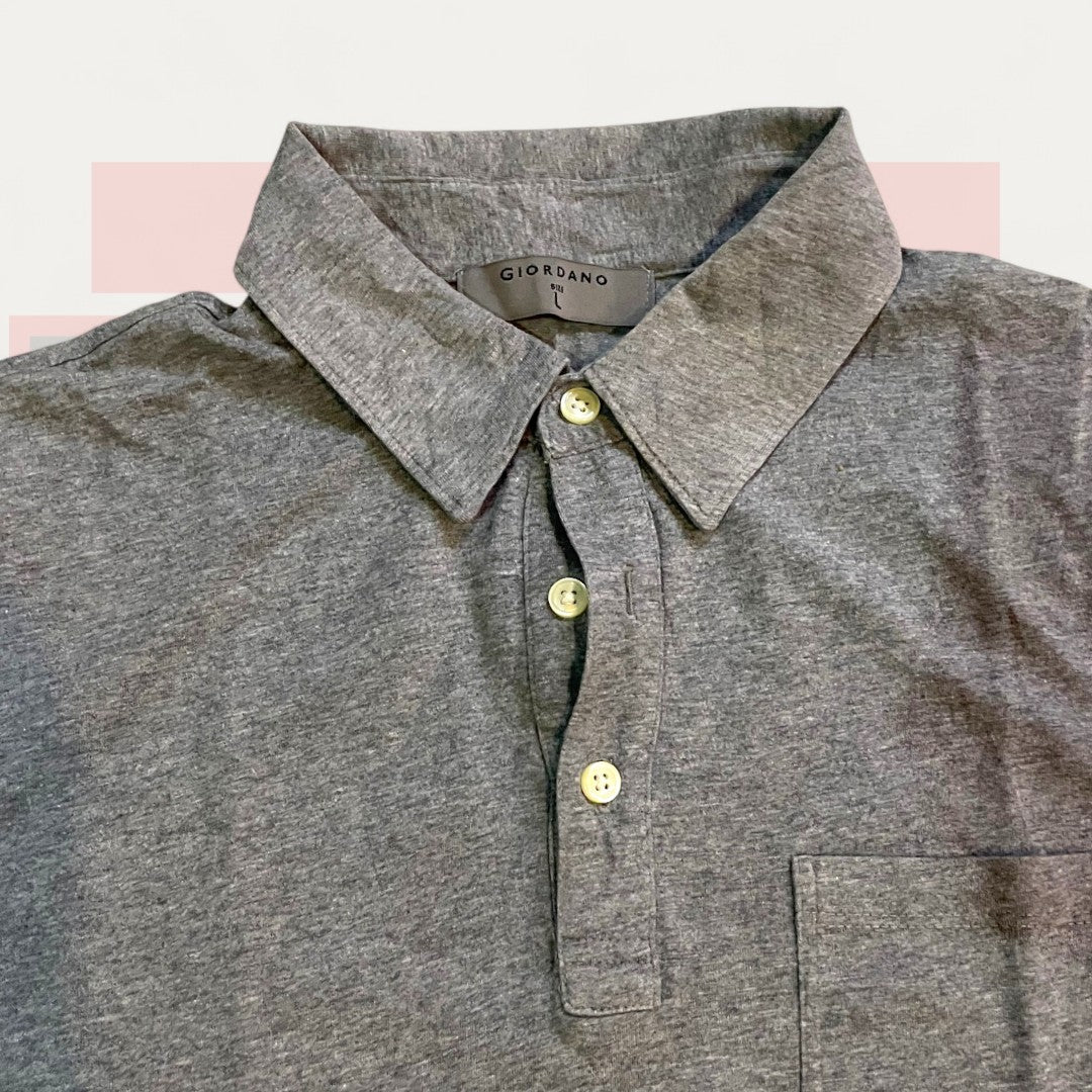 Giordano Chic Grey Solid Polo | Made in USA