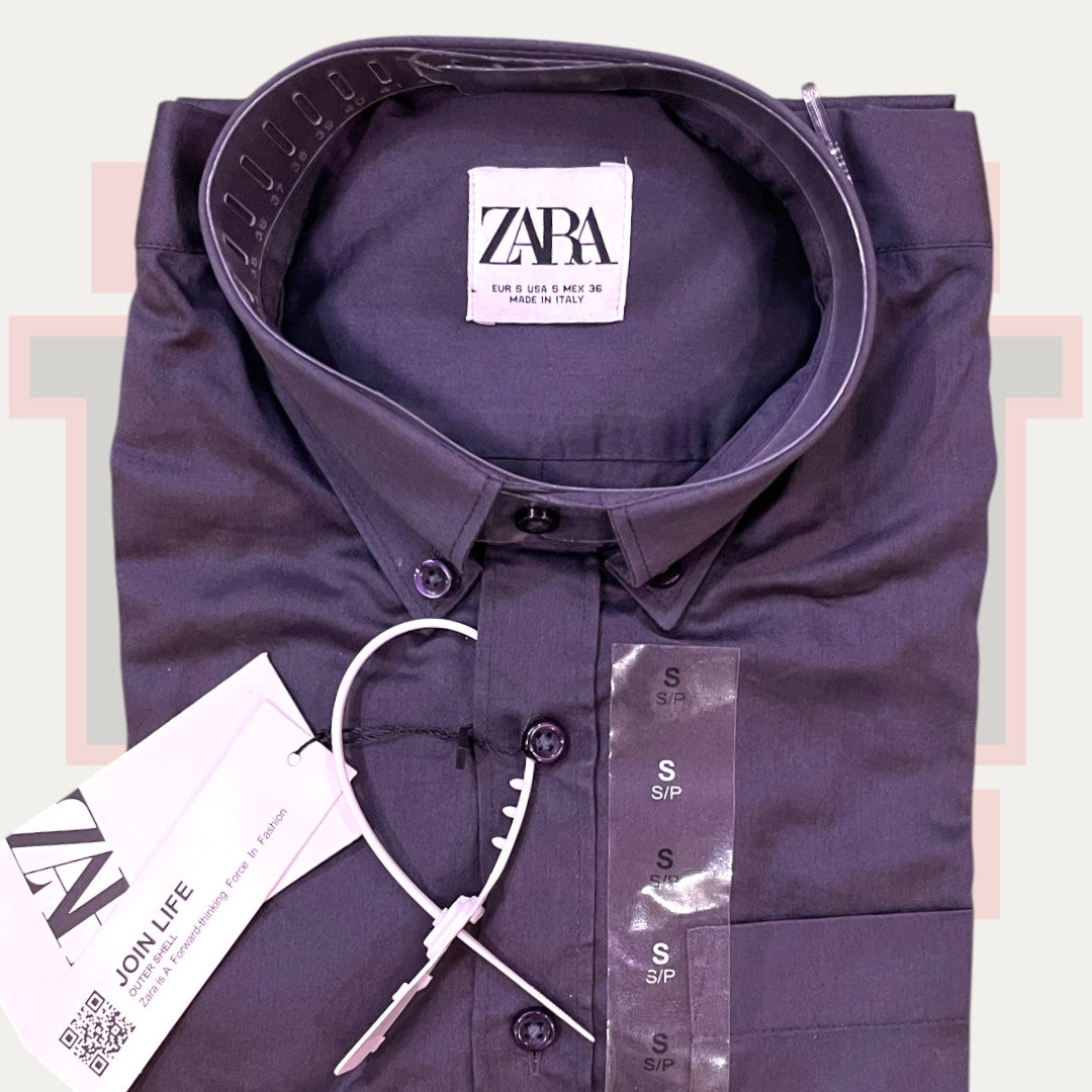 Zara Shimmer Solid Shirt | Made in Yemen