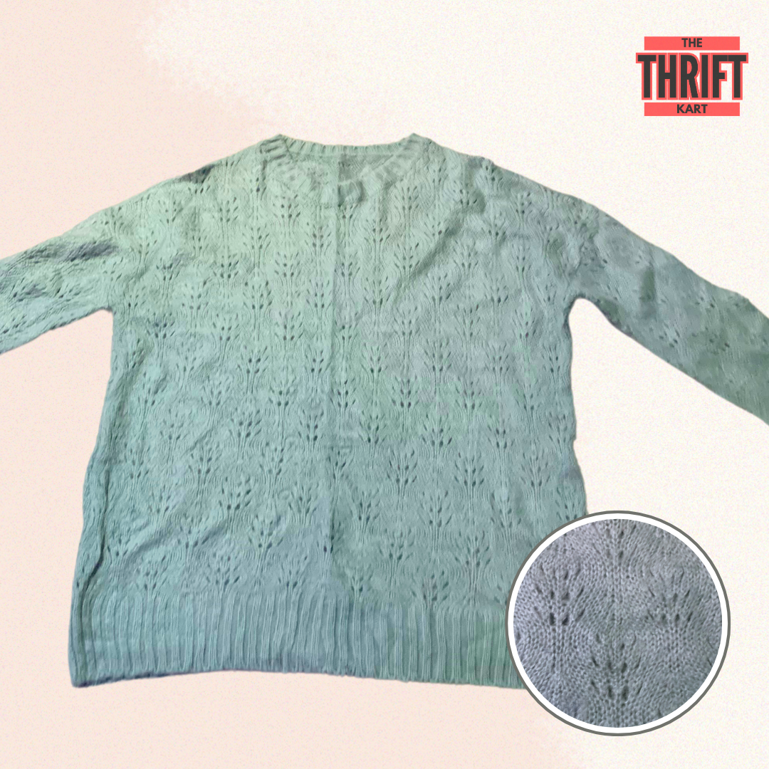 The Thrift Kart Columbia Blue Sweater | Made in India
