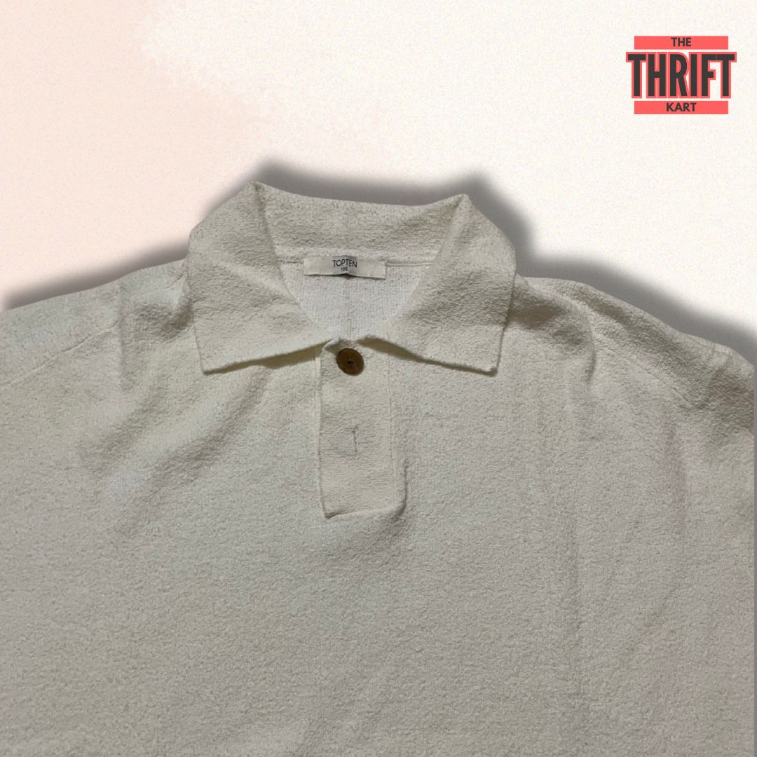 TOPTEN Solod White Polo Tee | Made In South Korea