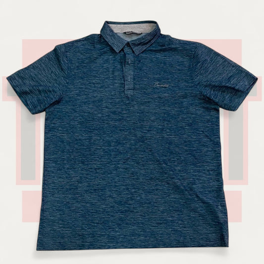 Crocodile Textured Blue Polo | Made in Italy