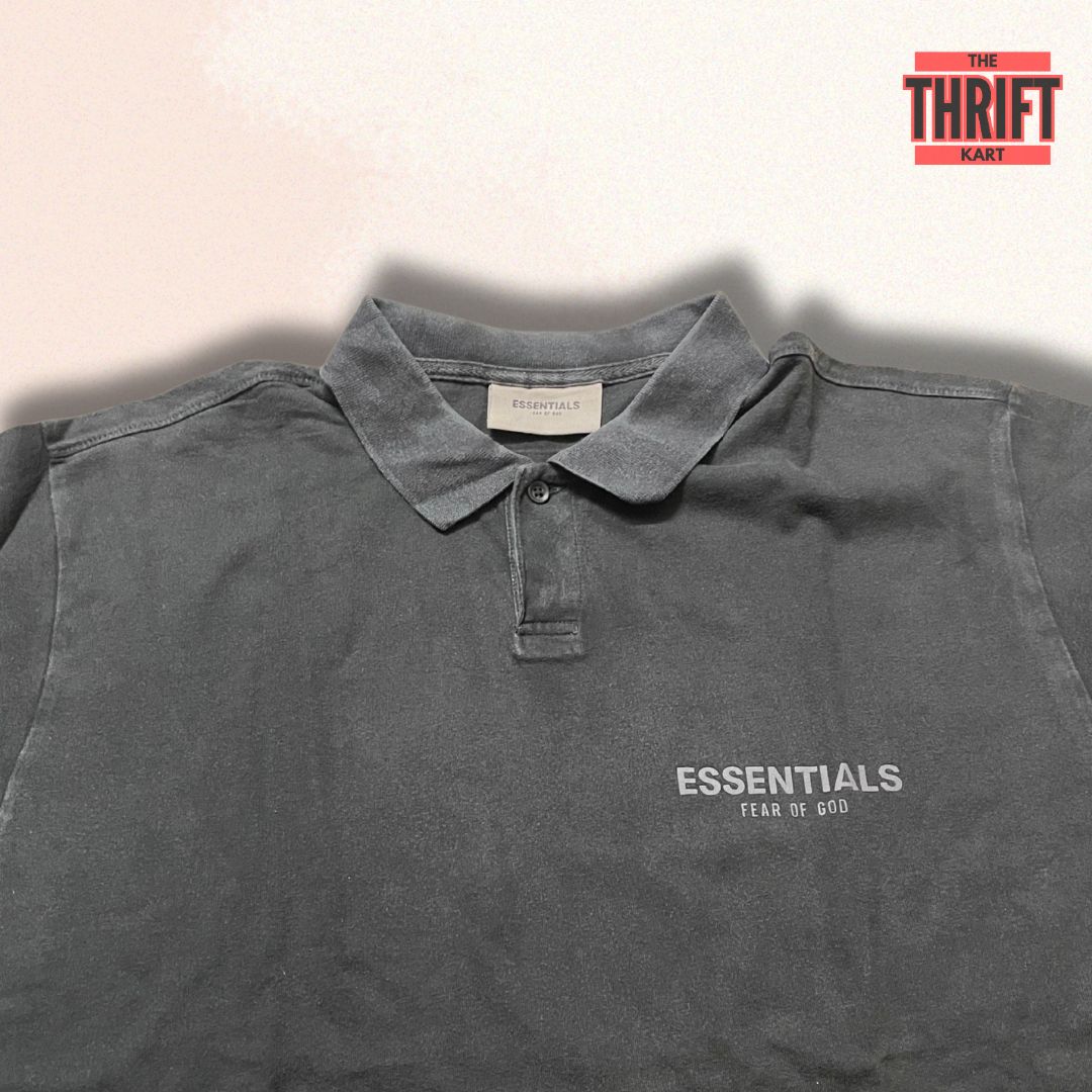 Essentials All Black Polo Tee | Made In China