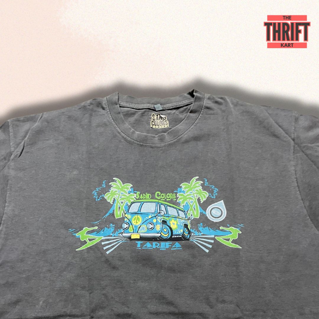 Sand Color Casual Graphic Tee | Made In China