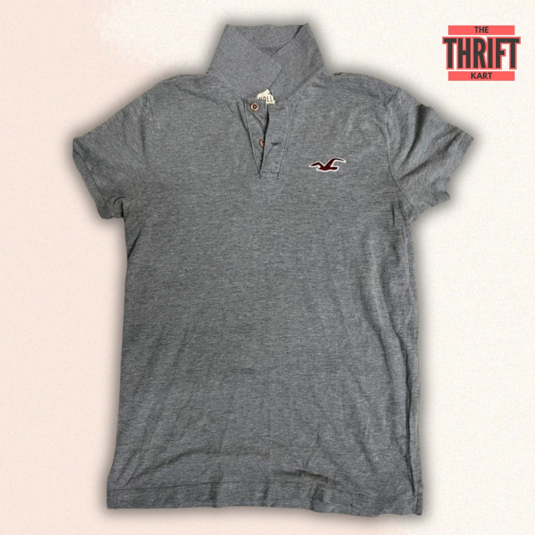 Hollister Eagle Grey Polo Shirt | Made in USA