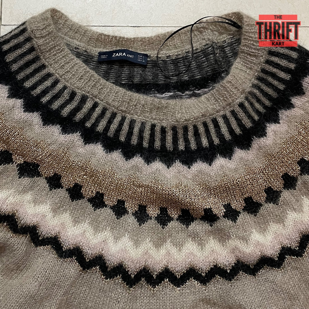 Zara Knit Fleece Fluff Top | Made in Italy