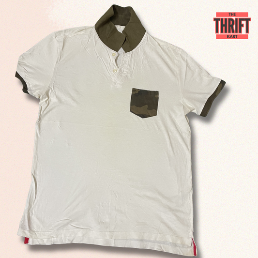 GAP Formal White Olive Polo | Made in Pakistan