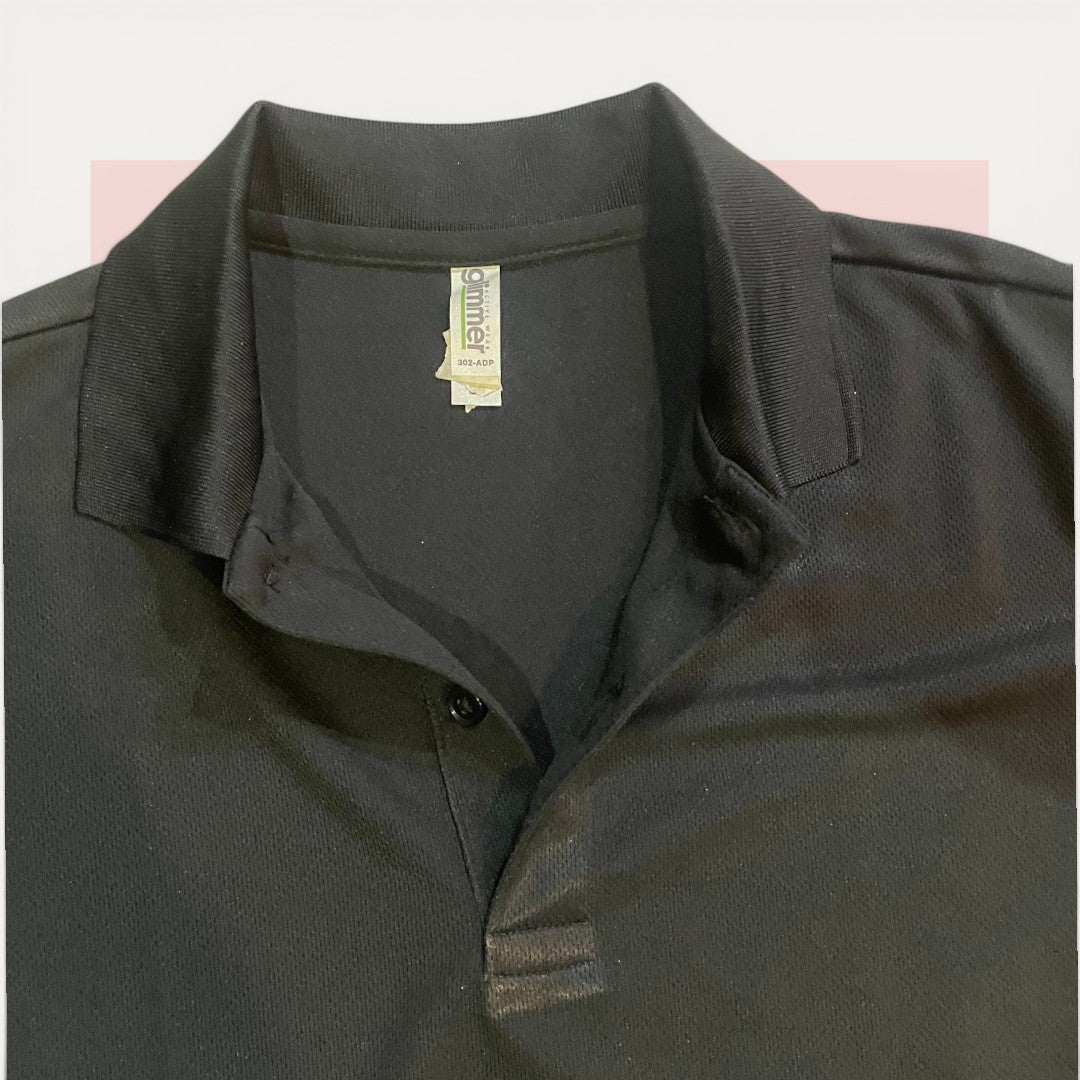 Glimmer Textured Black Polo | Made in USA