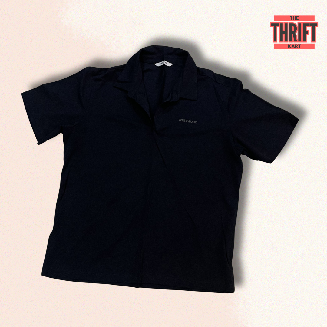 Westwood Polo T-Shirt XL Solid Black Formal | Made in UK