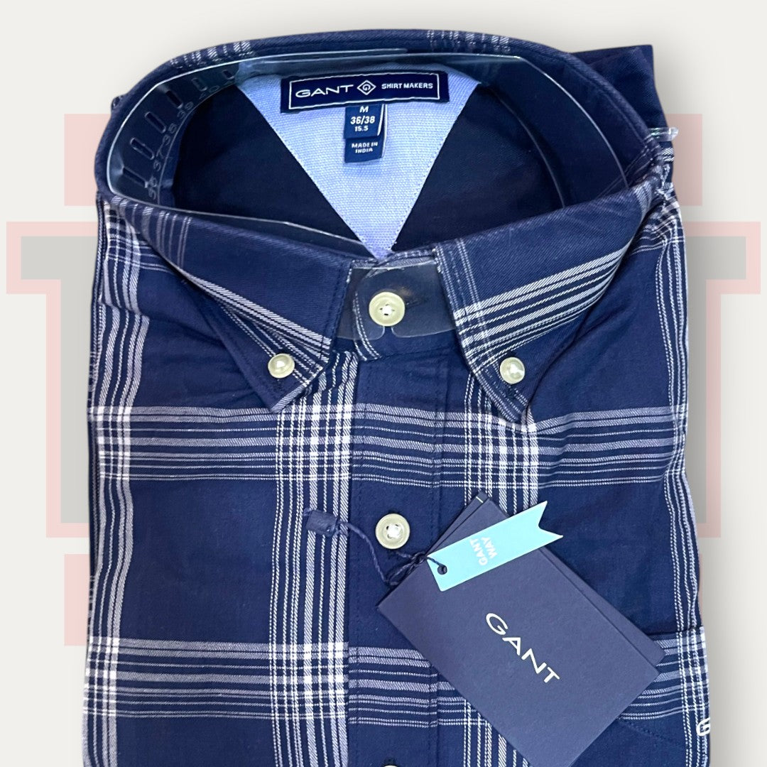 Gant Blue Chess Shirt | Made in Germany