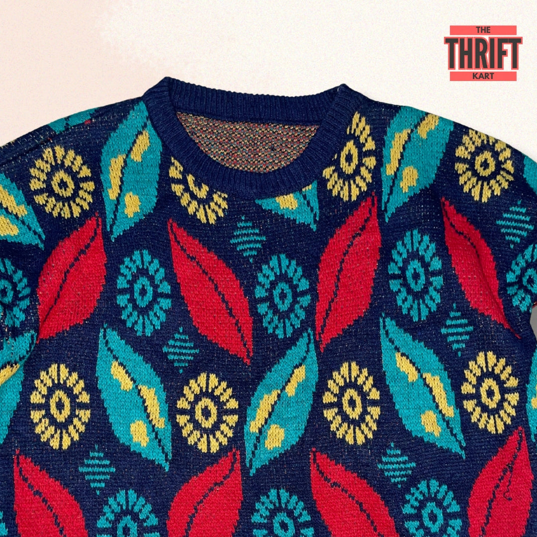 The Thrift Kart Floral Vibe Sweater | Made in UK