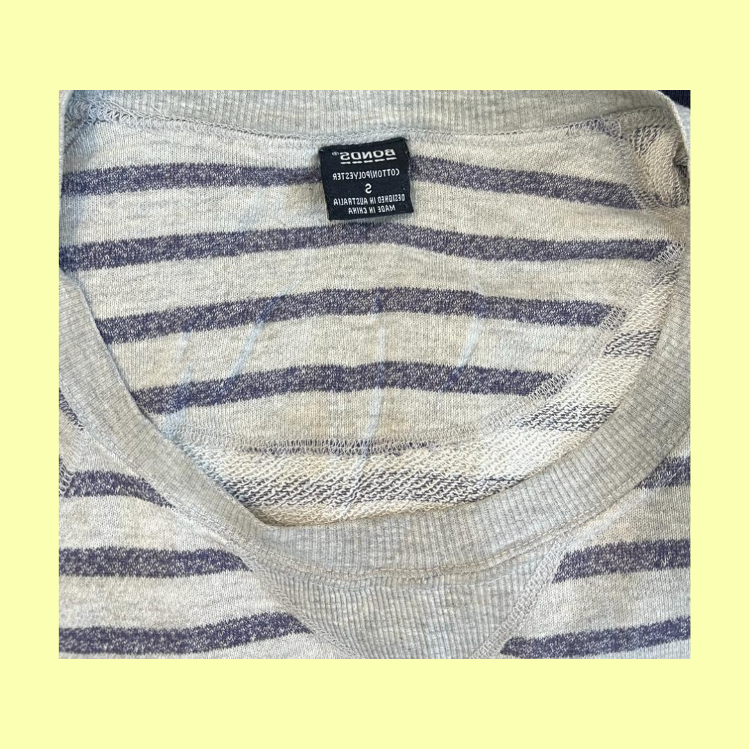 The Luxe Silhouette Grey Striped Sweater | 100% Affordable Thrift Clothing