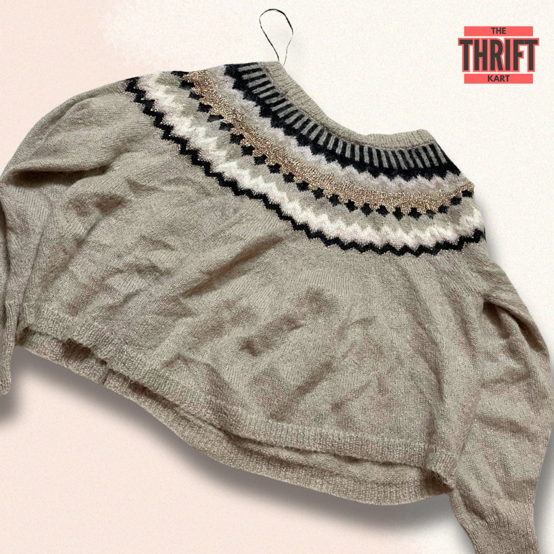 Zara Knit Fleece Fluff Top | Made in Italy