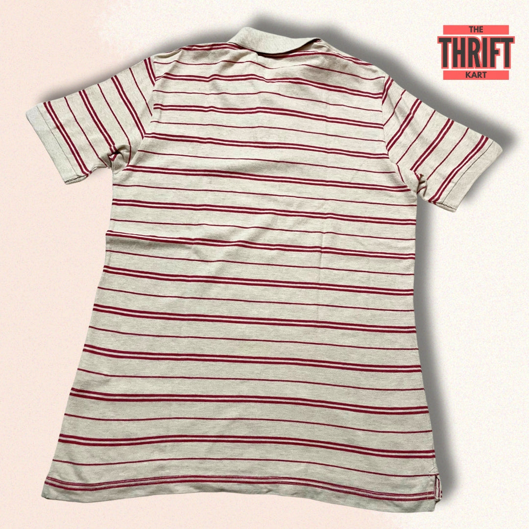 UNIQLO Vintage Striped Creme Polo | Made in Japan