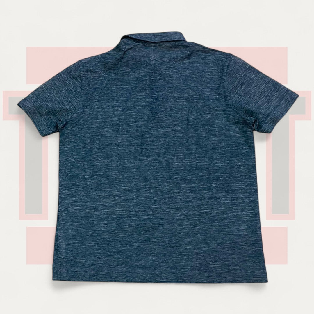 Crocodile Textured Blue Polo | Made in Italy