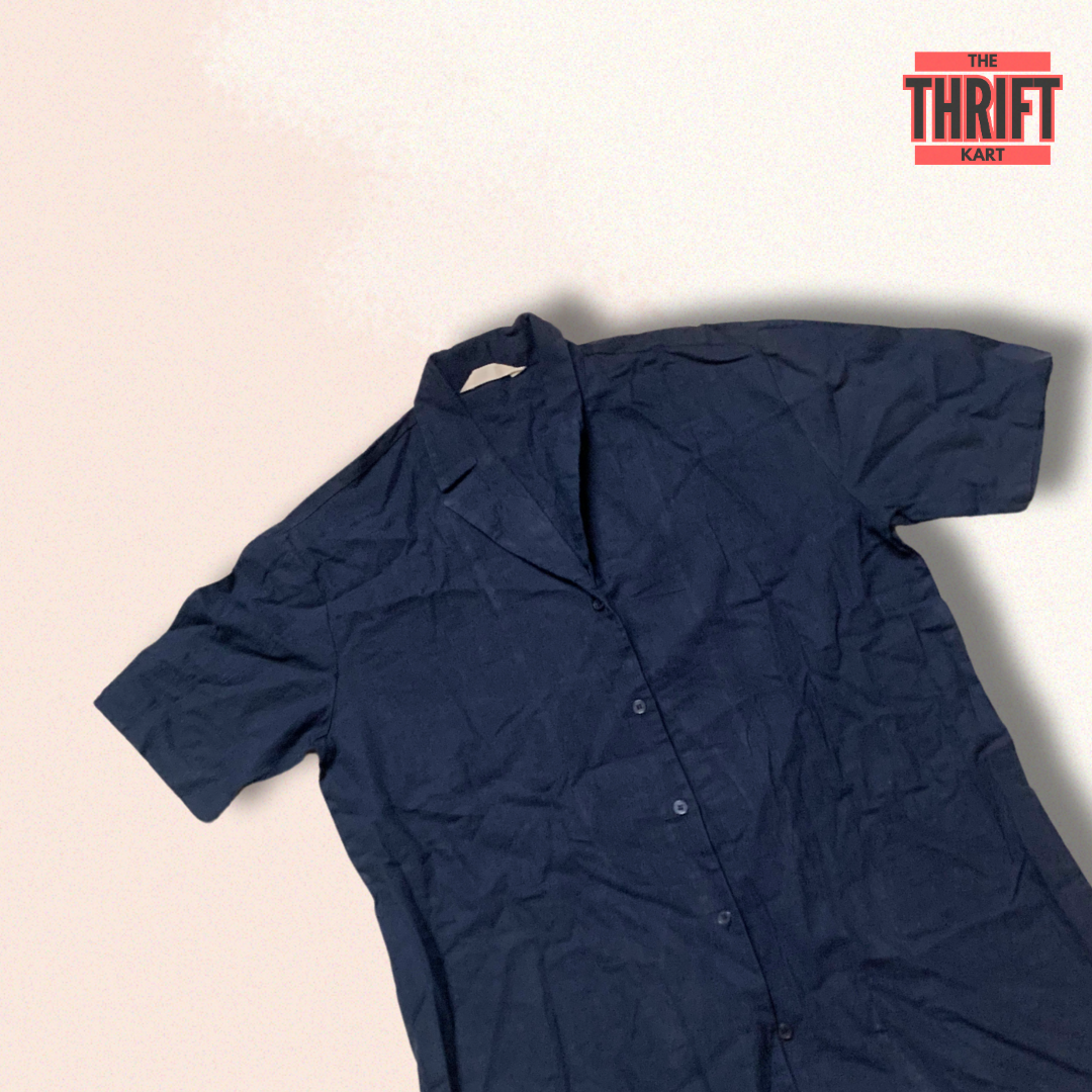 The Thrift Kart Dark Blue Half Sleeve Shirt | Made in India