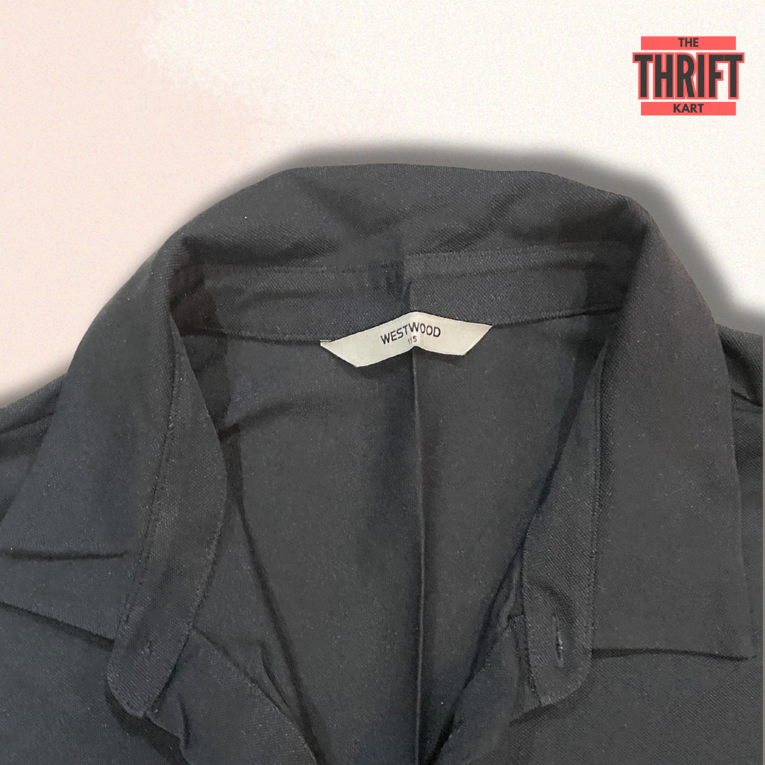 Westwood Polo T-Shirt XL Solid Black Formal | Made in UK