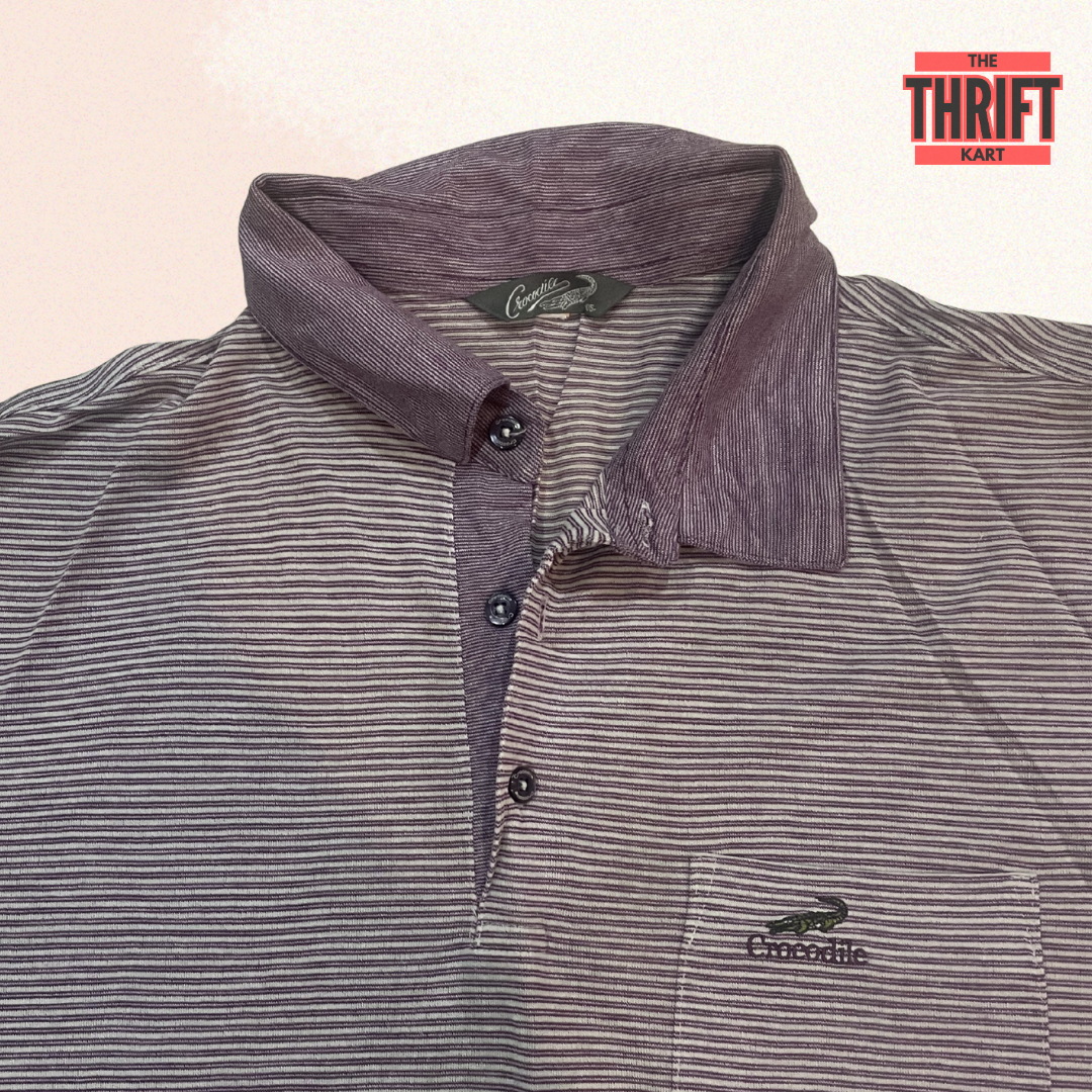 Corocodile Stripped Office Polo | Made in Korea